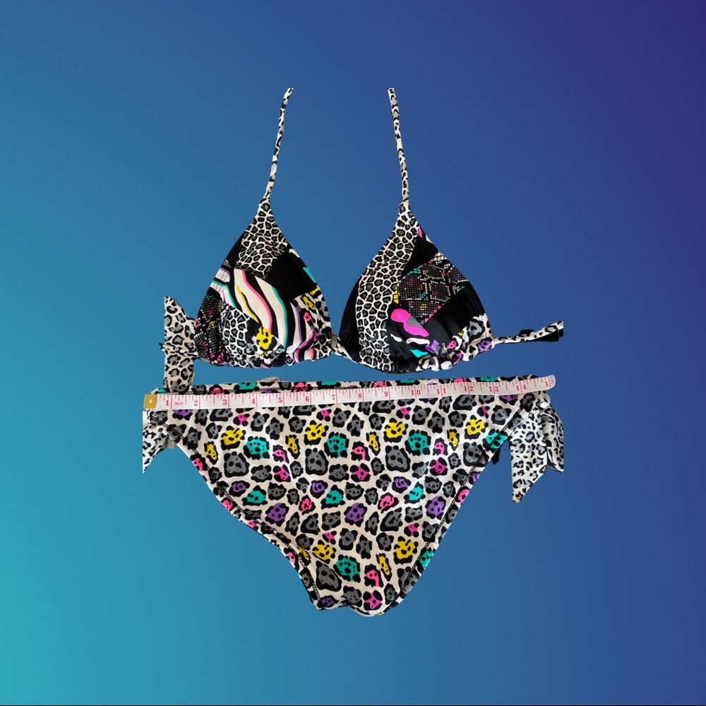 Reversible String Bikini colorful leopard print size S/M - Picture 16 of 16